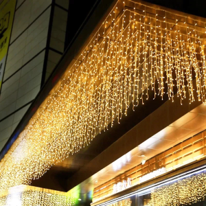 mitch 120/200 LED Christmas Light Icicle Waterfall Fairy String Curtain Lights Garland Outdoor Party Decor
