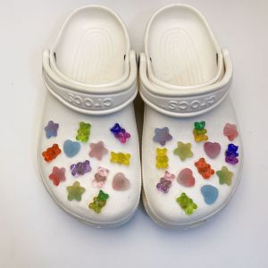 26Pcs/set Crocs Charms Shoes DIY Accessories Cute Jelly Candy Bear Detachable Shoe Buckle Decoration for Crocs