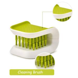 HOME BEST 1pc Kitchen Washing Brush Cutlery Cleaning With 60 Pores Dense Bristles Brushes TPR+PP Kitchenware Scrubber Tool Creative U-Shape Double Side Cleaning Brush Multifunction Kitchen Blade Fork Chopsticks Tableware Ceaning Tool FZ1-0013