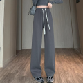 [Buy 1 Take 1] Drawstring Pants For Women Baggy High Waist Pants White Long Trouser Breathable Comfort. 