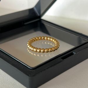 Minimalist Beaded Gold Ring • Waterproof Non-Fade Tarnish • 18K Gold Plated 316L Stainless Titanium Steel Basic Simple Fashion Rings For Women Men RG395