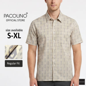 Pacolino Malaysia Men Batik Premium Short Sleeve Regular Fit Cutting - Gray Colour 11625-BK0257-A