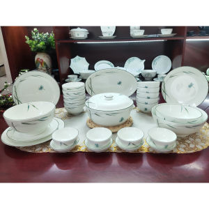 Bộ Đồ Ăn Tre Việt UNC VIỆT NAM - Men kem cao cấp Họa tiết vẽ tay hoàn toàn đủ món không chứa Chì & Cadimi