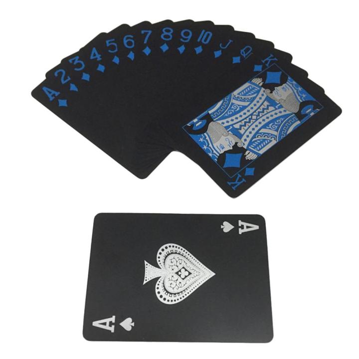 【New-store】 PVC Golden Waterproof Plastic Playing Cards Set Black Color ...