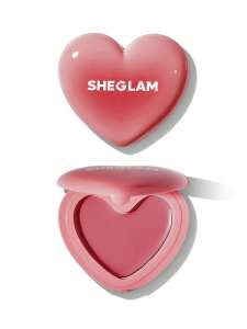 SHEGLAM Playing Cupid Cream Blush Multi-Use Natural Satin Finish Lip & Cheek Cream Heart-Shaped Makeup