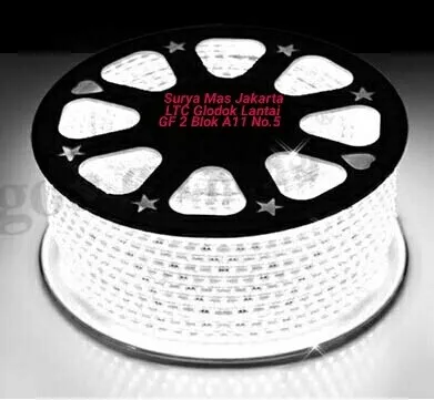 Led Strip Selang 2835 SMD AC 220V 100M/100 M/100 meter Outdoor Putih - Putih