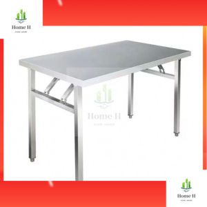 Heavy-Duty Stainless Steel Table for Dining Kitchen Study & Office Multi-Functional Computer Desk