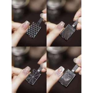 4in 1 Magnet Set Heart Shape S shape Magnet Cats Eye Gel Heart Wave Pattern Pattern美甲强力方形磁铁吸猫眼指甲油胶爱心波浪图案花纹美甲店专用套装