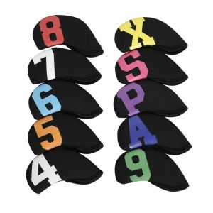 BLACKON 10Pcs/set 4-9PSA X Iron Wedge Protector Protective Cover With Number Design Training Equipment Protector Case Golf Iron Covers Set Golf Iron Headcover Golf Head Cover