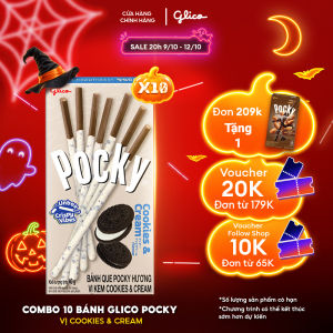Combo 10 Hộp Bánh Que Glico Pocky Cookies & Cream 40G