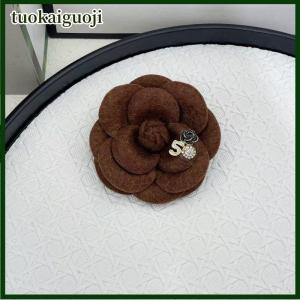 tuokaiguoji Thời trang thanh lịch vải hoa trà trâm cài ve áo pins đối với phụ nữ áo sơ mi phù hiệu quần áo phụ kiện