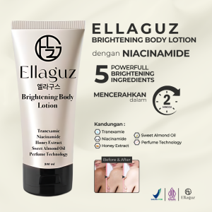GLOBAL - ELLAGUZ BRIGHTENING BODY LOTION 200ML - BODY LOTION PEMUTIH ELLAGUZ