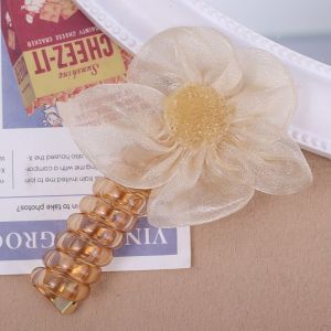 New Style Flower Telephone Line Hair Rope Ponytail Rubber Band Transparent Hair Ring for Women Girl Hair Accessories