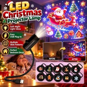 Christmas Projector Light Moon Lamp LED Night Light USB Bedroom Atmosphere Lamp Creative Moon Projection Decoration