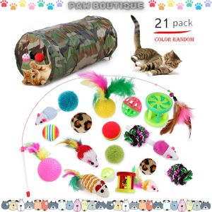 【Must-Have Style】 Paw Boutique AQUARZOO Cat/Dog Toys Interactive Kitten Toys AssortmentsVariety Catnip Toy Set Including 1-4 Way TunnelCat Feather TeaserCatnip FishCube Tent TunnelBallsFluffy Mouse
