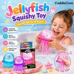 CuddleCove Jellyfish Shaped Squish Fidget Toy Soft Slow Rebound Sensory Toy to Relieve Anxiety Kid Holiday Gift
