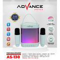 Advance Speaker AS-130 Speaker Portable Karaoke Bluetooth Free 2 Mic. 