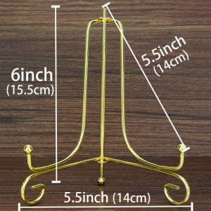 6/8/10In Dudukan Piring Hias Standing Foto Besi Stand Pigura Foto Stand Holder Piring Stand Display Buku Besi