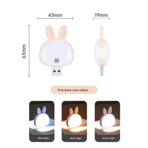 SANX Mini USB LED Night Lamp 3 Color Smart Voice Control Light Voice Light Desk Lamp For Badroom Study Office Room