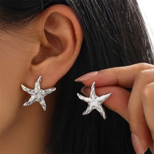 Hoa tai sao biển tối giản cho phụ nữ thời trang tuyên bố trang sức hợp thời trang phong cách ven biển