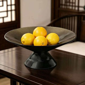 Đĩa Đựng Trái Cây Bằng Thủy Tinh 25CM Decor Trang Trí Văn Phòng Nhà Cửa Khách Sạn
