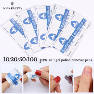 BORN PRETTY 10/20/50/100 Pcs Gel Polish Remover Lint-Free Wipes Napkins For Remover Pads Paper Nail Art Gel Cleaner Nail Cutton Pads for Gel Polish Remove DIY Nail Accessories