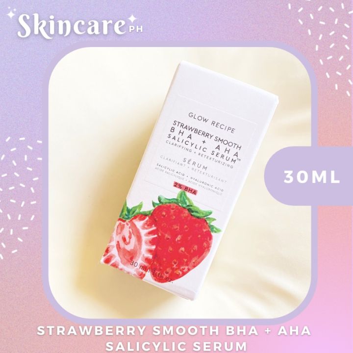 Glow Recipe Strawberry Smooth BHA + AHA Salicylic Serum | Lazada PH