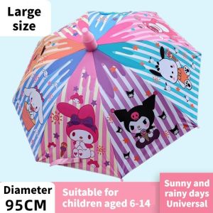 Kids Cartoon Umbrella Auto Open Sun Rain Protection School Long Handle Plastic Iron Frame