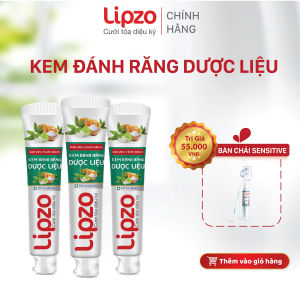 Kem Đánh Răng Dược Liệu Lipzo Dược Liệu Từ Hoa Hoè Tuýp 110g Giúp Ngừa Chảy Máu Chân Răng Tụt Nướu Hôi Miệng Nhiệt Miệng Phục Hồi Men Răng Giòn Mỏng Yếu Răng Nhạy Cảm Ê Buốt An Toàn Cho Bà Bầu và Mẹ Sau Sinh
