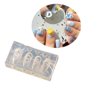 Cute Duck Silicone Nail Carving Mold Nail Decoration Carving Template Resin Casting Molds DIY Nail Art Maincure Tools
