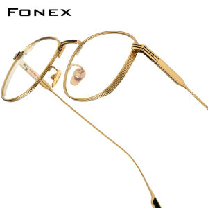 FONEX Titanium Glasses Frame Men Brand Design Vintage Square Eyeglasses Women Business Full-Rim Japanese High-Quality Ultralight Rectangle Stylish Tiktok Teenager Teens Optical Eyewear 8517