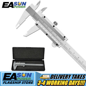 6" 150mm Manual Vernier Caliper Ruler Stainless Steel With Case Measuring tools