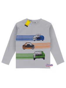 Kaos anak laki laki distro lengan panjang karakter kendaraan mobil sport 3CAR warna abu bahan adem