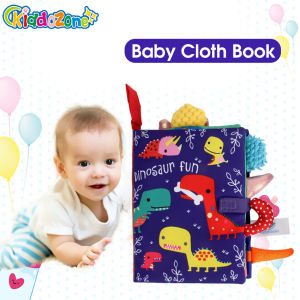 KiddoZone Soft Baby Cloth Books Early Learning Sensory Educational Toys Animal Cloth Book Fabric Books Kids Cartoon Animal Toy Book Rustle Sound 3D Tail Educational Touch and Feel Crinkle Books for Boys & Girls Toddler Infants Baby Children Toys