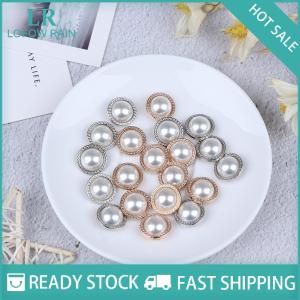 LF Wholesale✨Flash Sale ✨ 10pcs ngọc trai Kim Loại Shank nút cho may scrapbooking DIY Craft trang trí