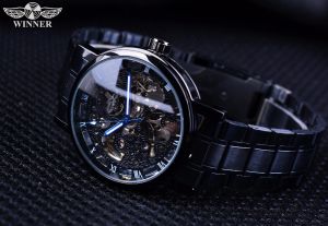 WINNER Đồng Hồ Cơ Nam Bằng Thép Không Gỉ Vàng Chạm Khắc Hoàng Gia Sang Trọng Đồng Hồ Nam Bộ Xương Sang Trọng Thương Hiệu Hàng Đầu Monterey Homer. Quà Tặng Nam