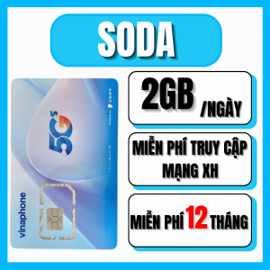 ( 1 TỶ GB INTERNET ) Sim Vinaphone 5G SODA - 60GB/THÁNG + MIỄN PHÍ DATA TỐC ĐỘ CAO TRUY CẬP Y0UTBE  TOPTOP KHÔNG TỐN DATA - TRỌN GÓI 12 THÁNG  . FREESHIP - CHƯA KÍCH HOẠT