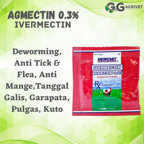 [G&G]DEWORMER 0.3%/IVERMECTIN/5g/Deworming,Anti Tick&Flea,Anti Mange ...