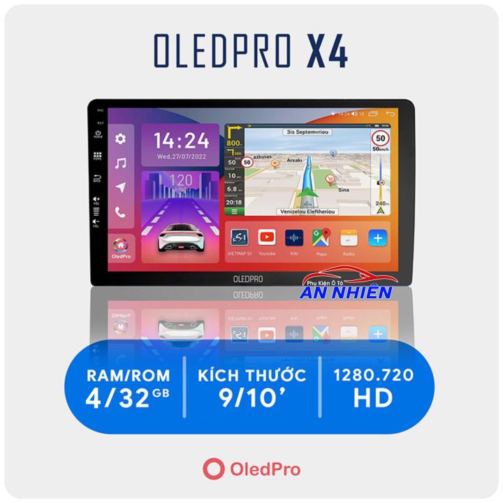 Màn Hình Android OLEDPRO A3 A5 X4 X5 X8 - Màn Hình Ô Tô 9 inch 10inch Nghe Nhạc Xem Youtube Điều Khiển Giọng Nói Xem Chỉ Đường cảnh báo tốc độ