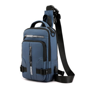 Techdoo Tas Selempang Pria Keren Multifungsi Waistbag Sport USB Charge Fashion Slempang Waterproof TS713