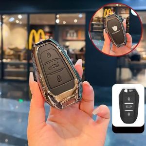 Zinc Alloy Key Case Key Holder for Peugeot 308 408 508 2008 3008 4008 5008 Citroen C4 C4L C6 C3-Xr Picasso Ds3 Ds4 Ds5 Car Remote Key Holder Key Chain