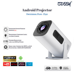 [180°Adjustable Stand] ZDSSY P330 Smart Mini 4K Projector with WiFi and Bluetooth Full HD 1080P Auto Keystone 4K Video Portable Ceiling Projector 300 ANSI Android 11.0 White