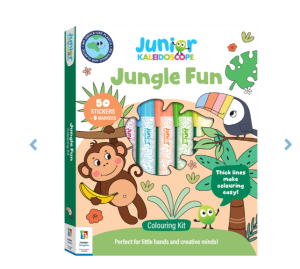 Jr Kaleidoscope Colouring Kit Jungle Fun (Hinkler)