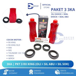 3KA (HEMAT PAKET 3) OLI SHOCK + SEAL ABU + SEAL SHOCK DEPAN RX KING RXK / SIL / SEL / OIL / MINYAK