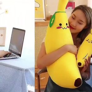 Kawaii Banana Plush Pillow Soft Long Cushion Bantal Peluk Pisang Comel Cute Doll Birthday Gift Toy 香蕉抱枕