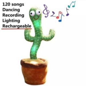 Plush Dance Singing Cactus Toy Twist Dancer Poppy Flower Play Time Glow Dance Singing Toy Talk Plush Fill Doll Childrens Gift