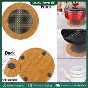 Kitchen Table Mat Heat Resistant Wooden Placemat Washable Coasters Pot Pad Non-slip Dish Placemat