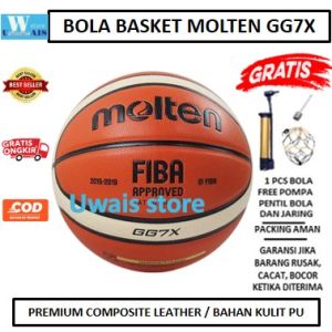 Bola Basket Molten GG7X asli Import Thailand untuk liga profesional Gratis Pompa Pentil dan Jaring