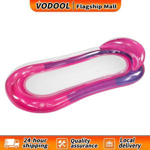 【Free Shipping】 PVC Inflatable Hammock Bed Foldable Inflat Air Mattress Leak Proof Nozzle Waterproof Wear Resistant Swimming Pool Accessories