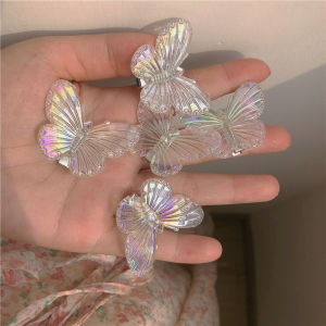 C.three Korean Style 1PCS Transparent Butterfly Hairpins For Women Girls Sweet Elegant Duckbill Clips Hair Side Clips Barrettes